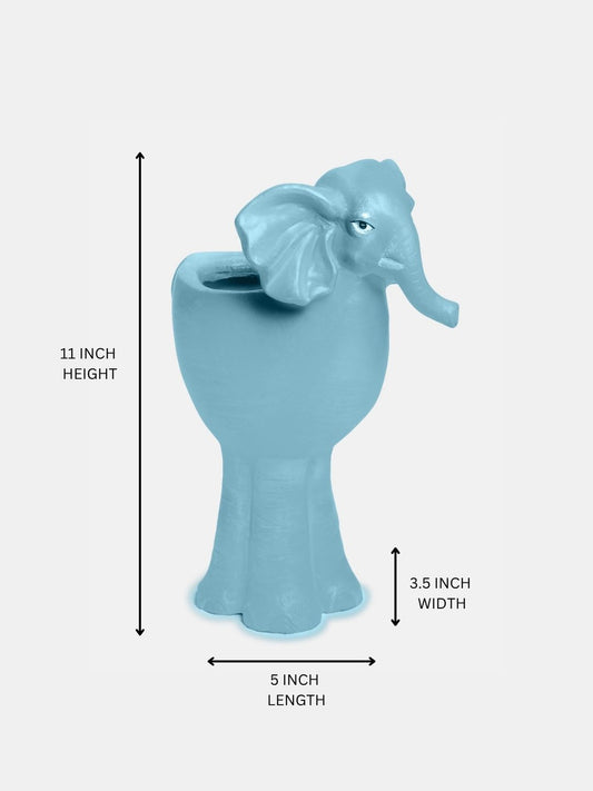 Animal Statue Indoor Planter Pot Showpiece Figurines- Elephant- Decorative Accent for Home, Office, Interior Decor, Gifting