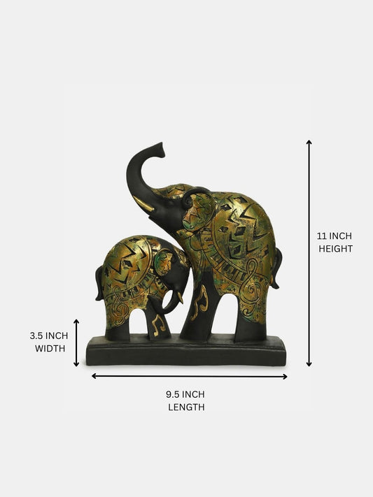 Elephant Family Antique Design Sculpture for Home Decor Living Room Showpiece Figurine