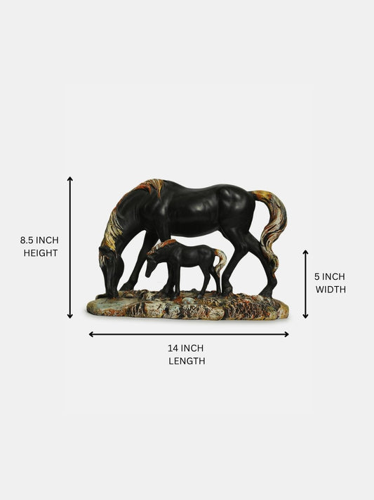 Antique Horse with Baby Horse Statue Animal Figurines Gifts Antique Design for Home Decoration, Living Room Bedroom