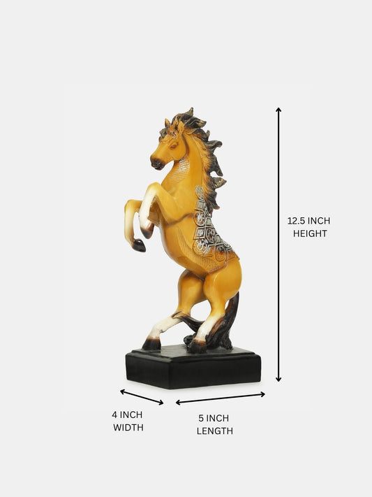 Horse with Uplifted Legs Standing Showpiece Statue for Home Decor Office Living Room Decoration Gift Item (Inches), Resin
