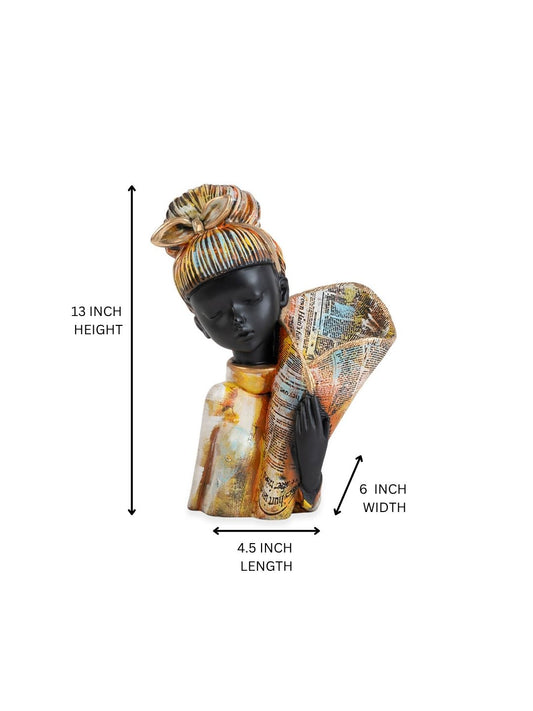 Premium Flower Pot vase Statue Poly-Resin showpiece Idol for Gifting, home decoration and Living Room Decor, Decorative Item Items Showpiece Idol Figurine