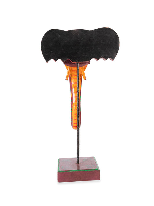 Wooden Hand Crafted and Hand Painted Elephant with Stand Table top Decor Yellow Lotus | Wooden Decor | Table top Decor | Home Decor