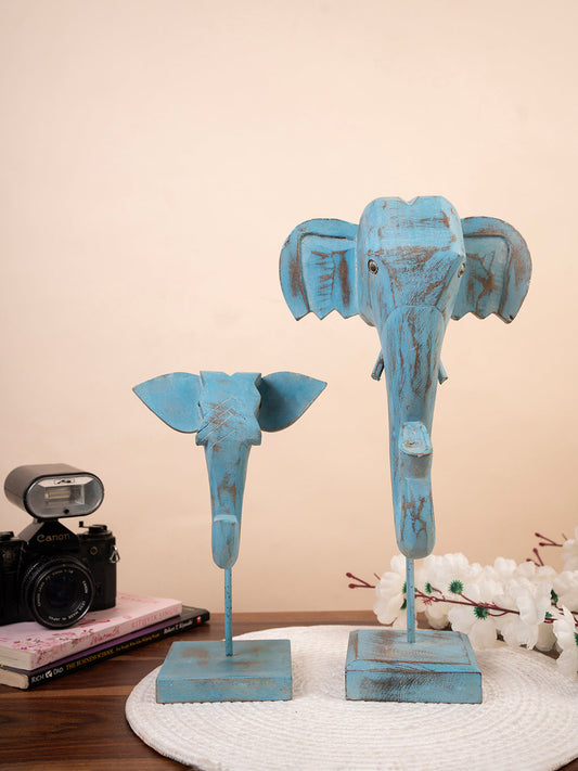 Wooden Hand Crafted and Hand Painted Elephant with Stand Table top Decor Yellow Lotus | Wooden Decor | Table top Decor | Home Decor