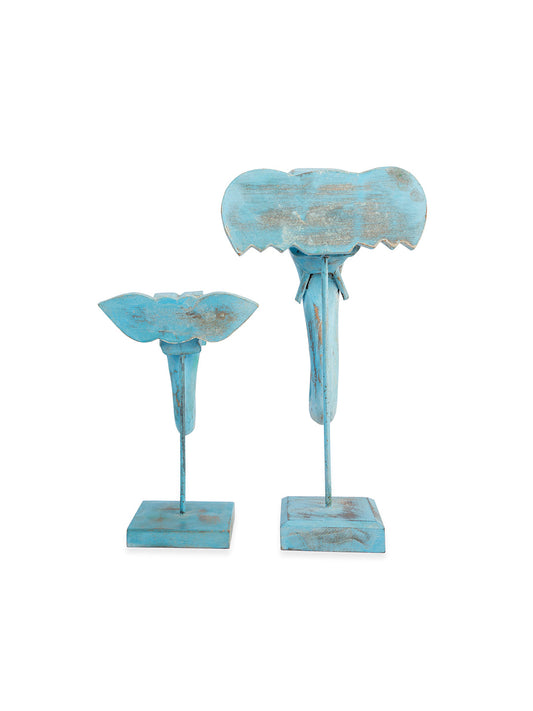 Wooden Hand Crafted and Hand Painted Elephant with Stand Table top Decor Yellow Lotus | Wooden Decor | Table top Decor | Home Decor