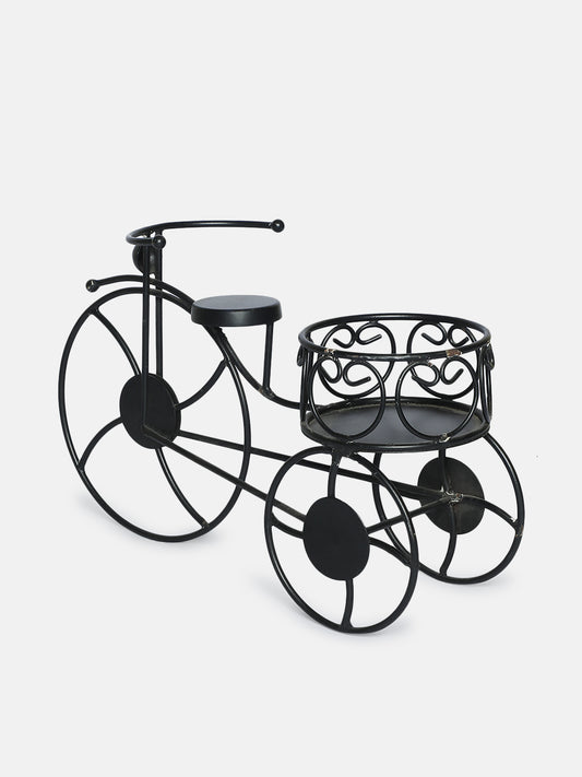 Home Decoration  Cycle (Flower Vase Table Showpiece Rickshaw Flower Pot, Black)