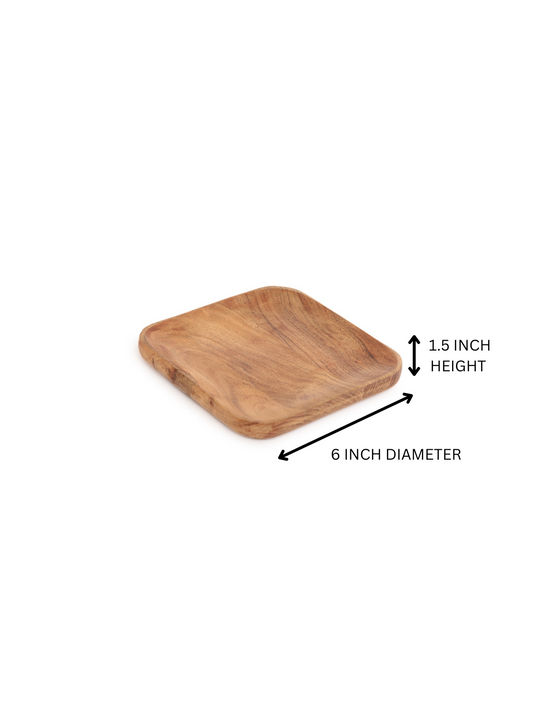 Hand-Carved Natural Wood Serving Plate -  Organic Edge