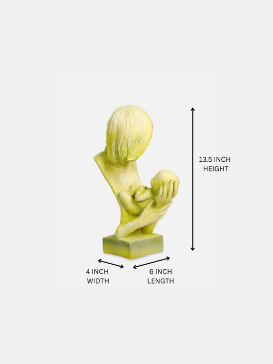 KD HUB Mother & Child Showpiece – Handcrafted Decorative Idol for Home & Office (Peach Gold, Resin, 7 Inch)